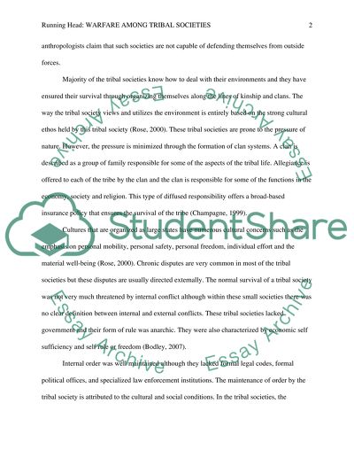 Warfare among Tribal Societies