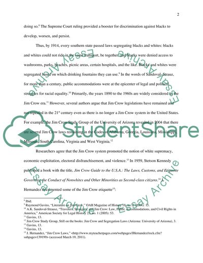 Jim Crow Colored People Laws