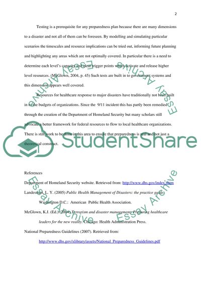 Principles of Preparedness