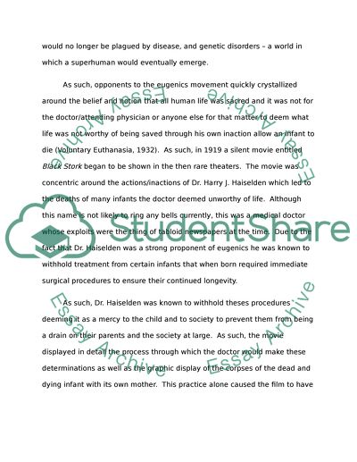 Black Stork and Its Implications for the Acceptance of Eugenics