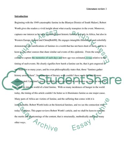 Robert Franks Article - the Hungry Gap, Crop Failure, and Famine