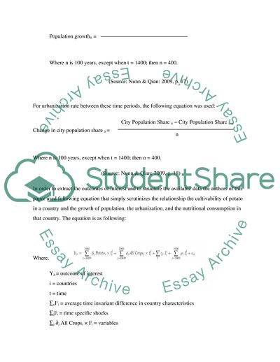 The Potatos Contribution to Population and Urbanization Evidence from a Historical Experiment