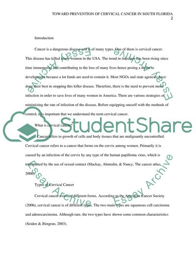 Toward Prevention of Cervical Cancer in South Florida