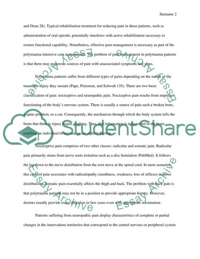 Pain Management in a Polytrauma Patient