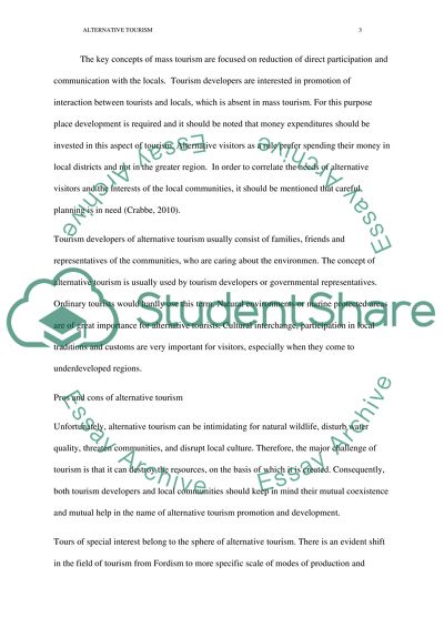 Analysis of Alternative Tourism