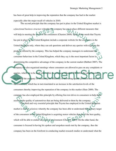 Strategic marketing management