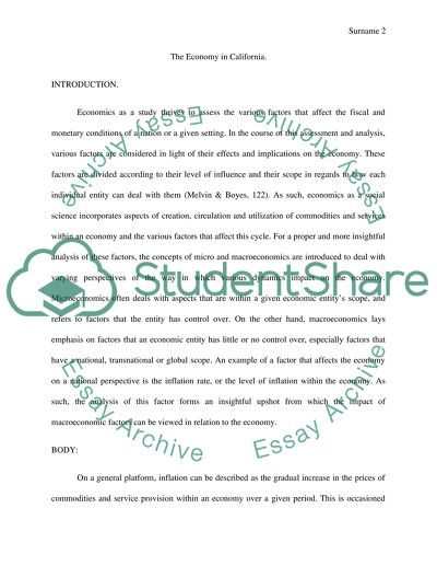 The economy in California