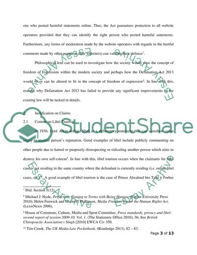 Improvements to the Law as Introduced by the Defamation Act 2013