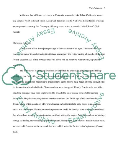 Marketing Analysis of Vail-Colorado
