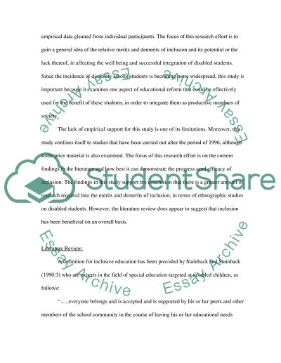 The Social and Academic Impacts on Children with Disabilities who are Receiving Inclusion in Schools