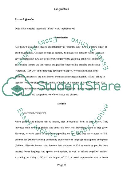 Relationship between Infant-Directed Speech and Word Segmentation