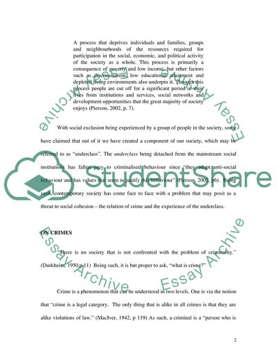 The Sociology of Crime