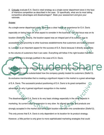 Daviss Retail Strategy