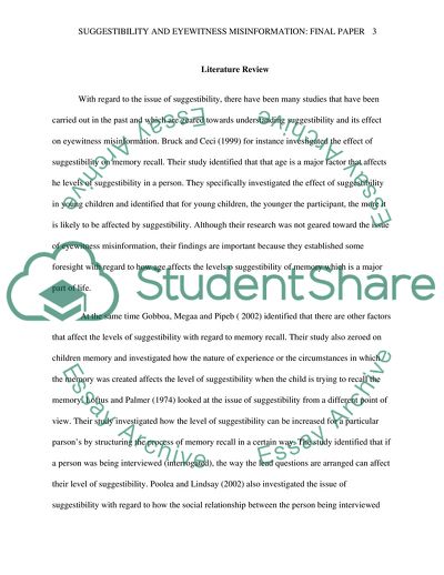 Suggestibility and Eyewitness Misinformation