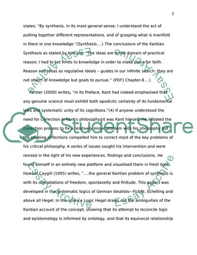 Kants View of the Mind and Consciousness of Self