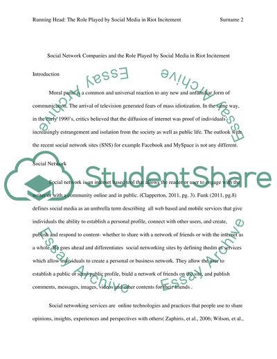 Social Network Companies: Riot Incitement Using Social Media