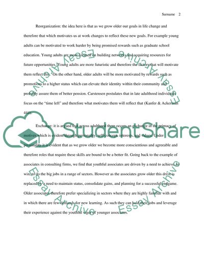 Aging,adult development,and work motivation