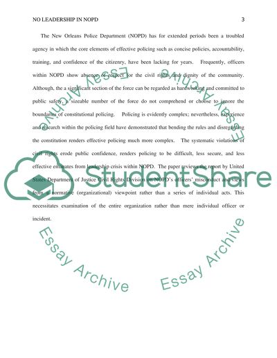 No Leadership in the NOPD