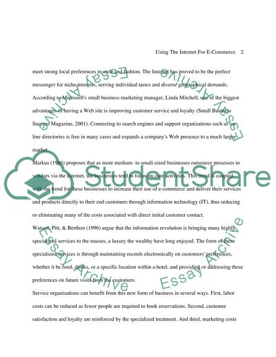 Using the internet for E-commerce