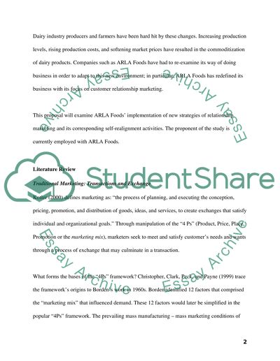 ARLA Foods Relationship Marketing Practices