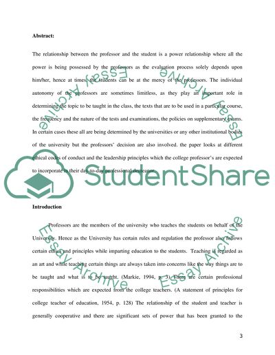 Principles and Ethics for College Professors