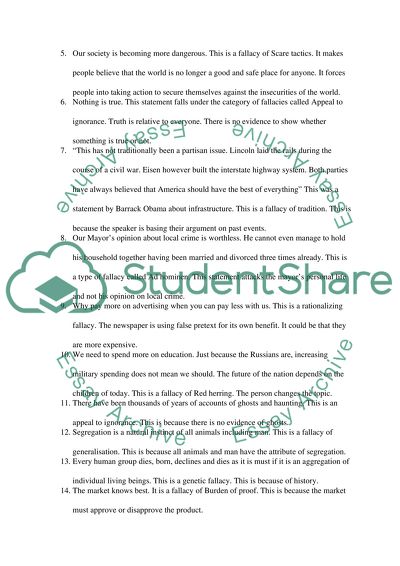 Searching for 15 Fallacies