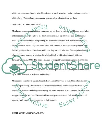 The communication between men and women ( how they communicate )