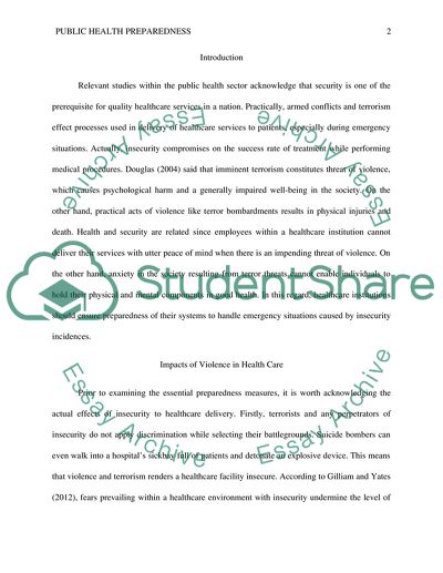 Public Health Preparedness