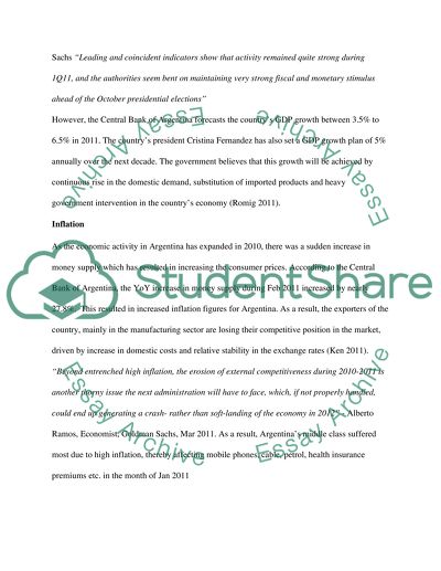 Analysis of the global challenges and economic situation in Argentina