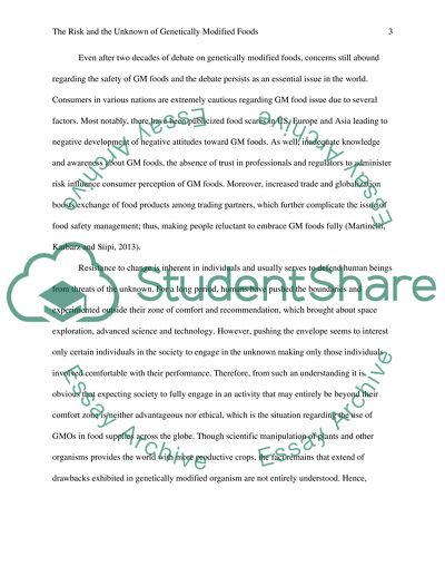 The Unknown of the Genetically Modified Foods