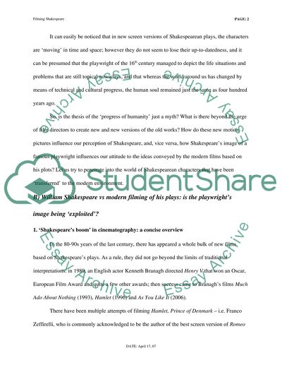 Filming William Shakespeares Plays