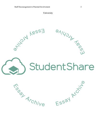 How Staff Is Encouraging Parental Involvement