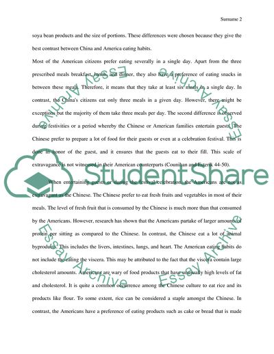 Eating Habits in America and China