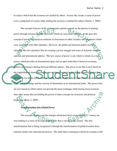 Defining Power in the Contemporary Period