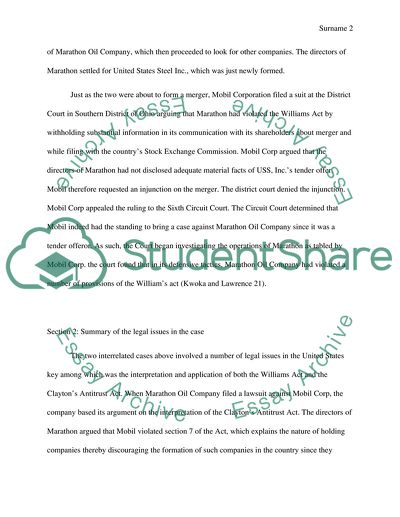 The Mobil-Marathon case