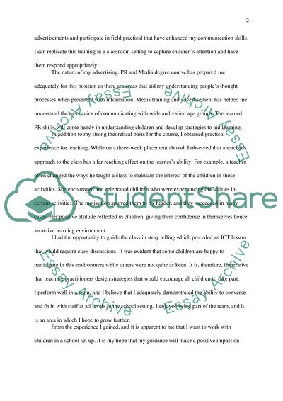 primary teaching pgce personal statement examples