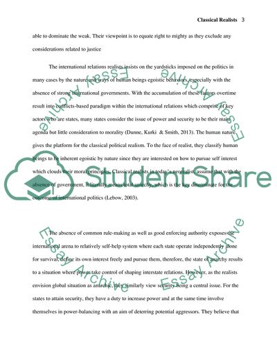 Do Classical Realists Show That There is no Place for Morality in International Politics