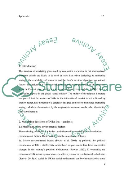 NIKE SCENARIO TO ANSWER THE QUESTION/TASK