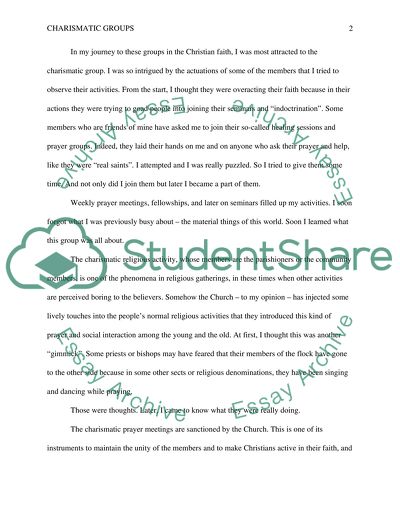 Organized Charismatic Groups in Communities and the Benefits They Offer