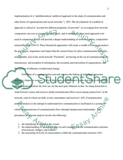 Communication Networks and the Process of Imparting or Exchanging Information
