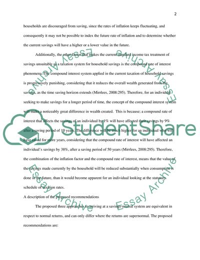 The Taxation of Household Savings - Potential Winners and Losers of Such a Move