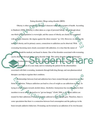 Abnormal Psychology: Eating disorders: Binge eating disorder (BED)