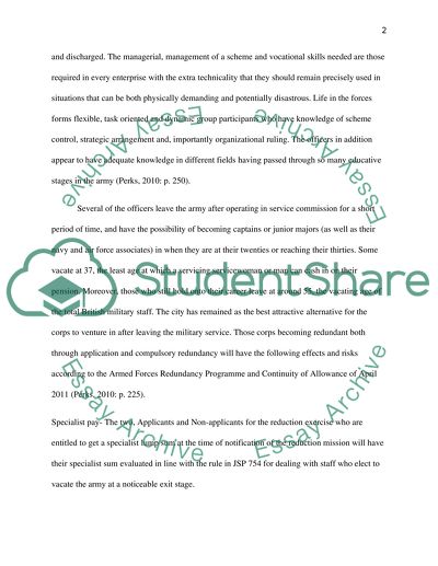 The effects of redundancy in an engineering workshop in the British Army