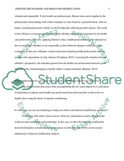 Defense Mechanisms and Behavior Modification (CASE) module 4