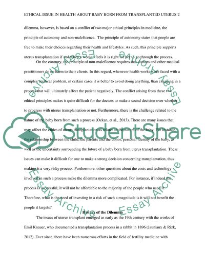 Ethical Issue in Health: Absolute Uterine Factor Infertility