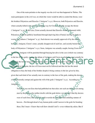 Antigone and the Balance between God and Mens Laws