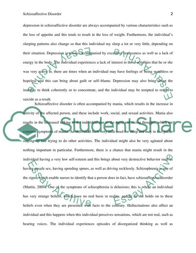 Nursing of Schizoaffective Disorder