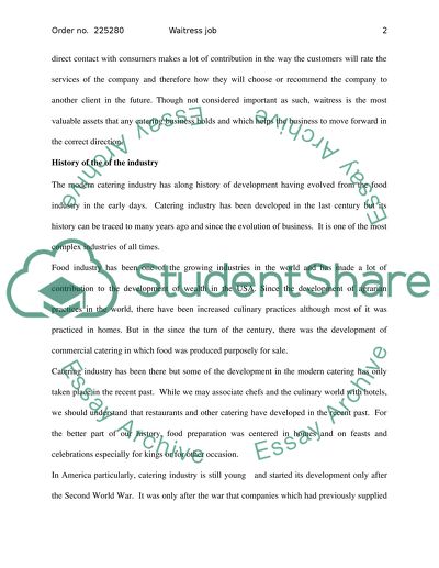 Waitress Job: History of the Industry and the Contemporary Workplace in Historical Perspective