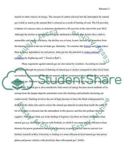 Natural Gas - Good Source of Energy