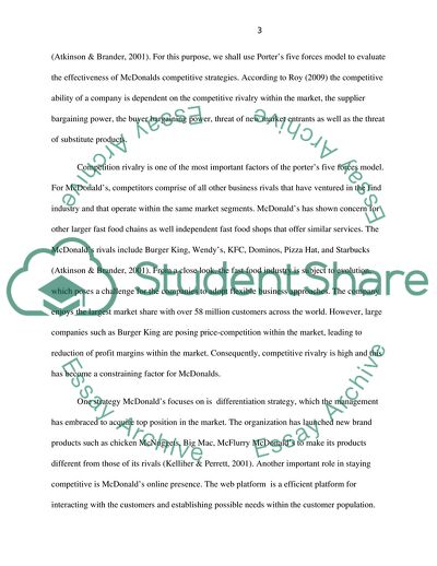 Porters Five Force Analysis for Mcdonalds